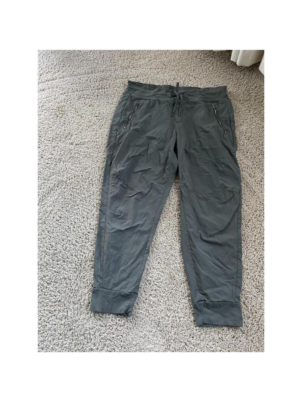 Women's Athleta Hiking Pants Joggers Green/ Gray Side 14 Inseam 26.5
